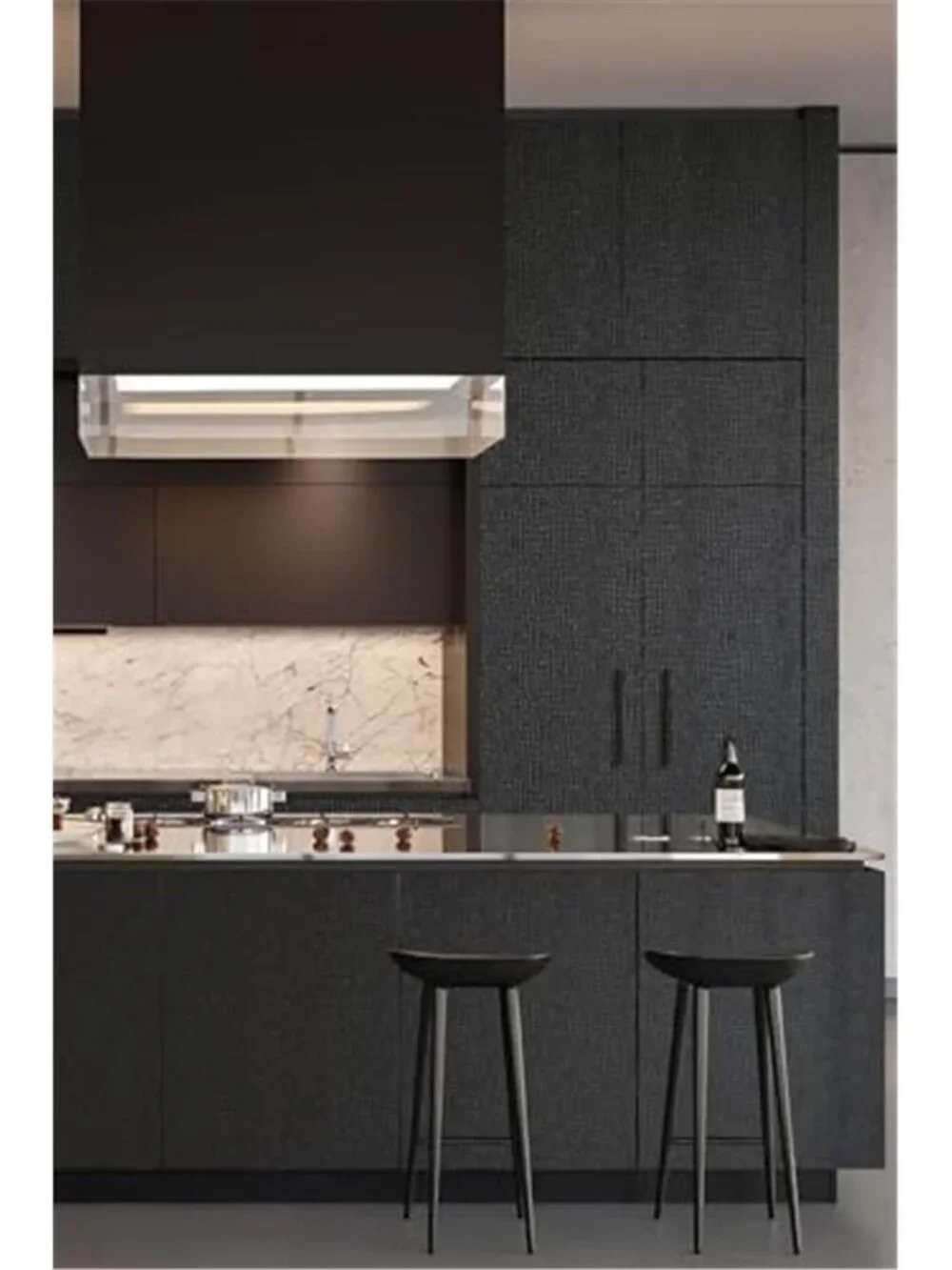 Black Peel Stick Wallpaper Crocodile Textured Vinyl Contact Paper Removable